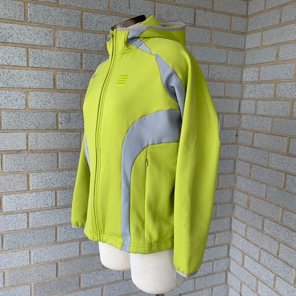 Lands'End Lightweight LIME LEMON GRAY Jacket HOODIE SIZE 10-12 M/P 92% POLYESTER - Picture 8 of 9
